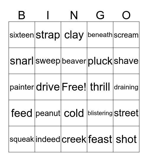 Unit 11- 2nd Grade  Bingo Card