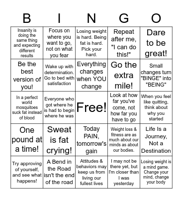 Bumper Stickers on the Road to Success Bingo Card