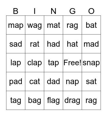 AT AP AG AD Bingo Card