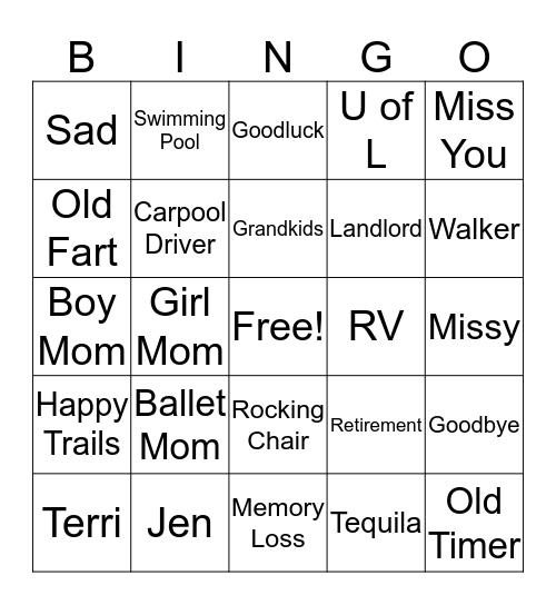 Later Gaters! Bingo Card