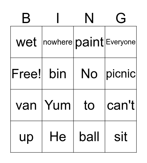 Where Can GG Sit? Bingo Card