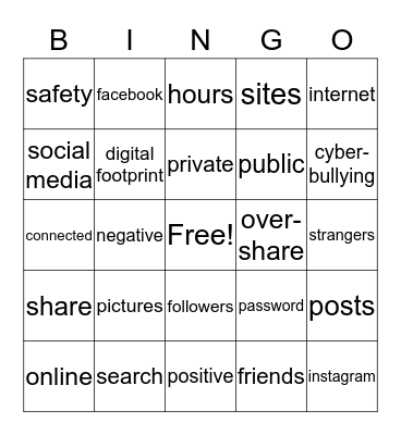 Social Media Bingo Card