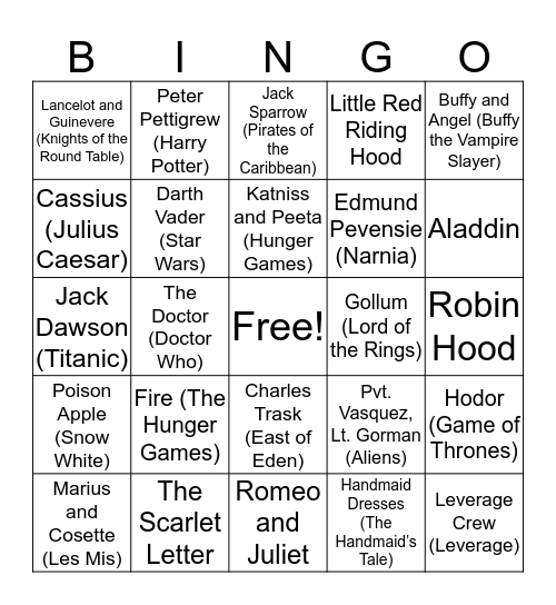 Archetype 4 Bingo Card