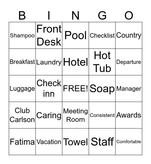 Country Inn and Suites-Woodbirdge Bingo Card
