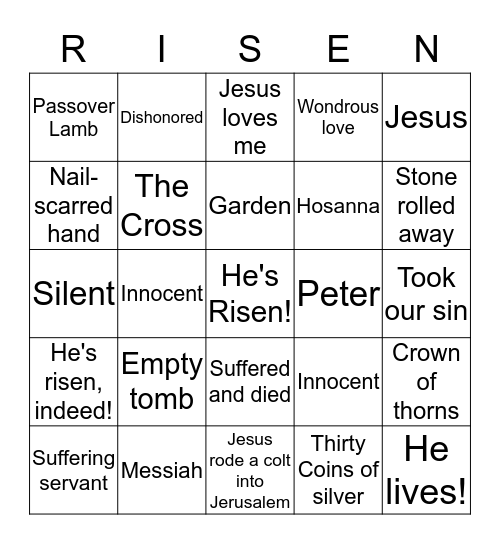 He's Risen  Bingo Card