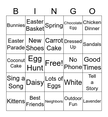 EASTER Bingo Card