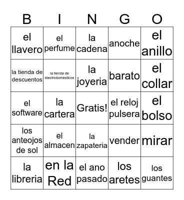 Ch. 7B Vocab Bingo Card