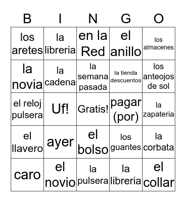 Ch. 7B Vocab Bingo Card