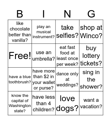 DO YOU BINGO Card