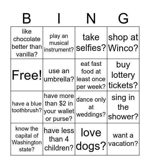 DO YOU BINGO Card