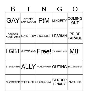 LGBT BINGO Card