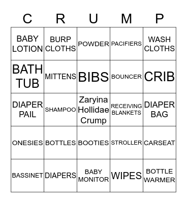 IT'S A GIRL(: Bingo Card