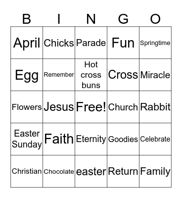 Easter bingo Card