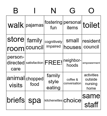 Culture Change Bingo Card