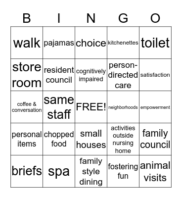 Culture Change Bingo Card