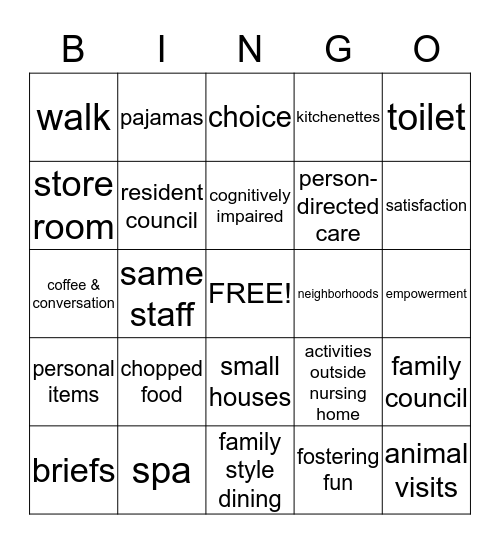 Culture Change Bingo Card