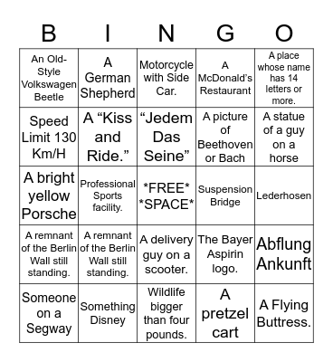 Der Lottospiel Bingo Card