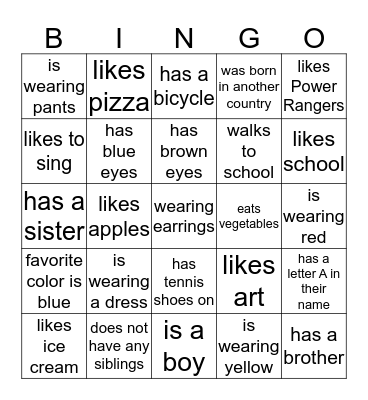 Getting to know my teammates BINGO Card