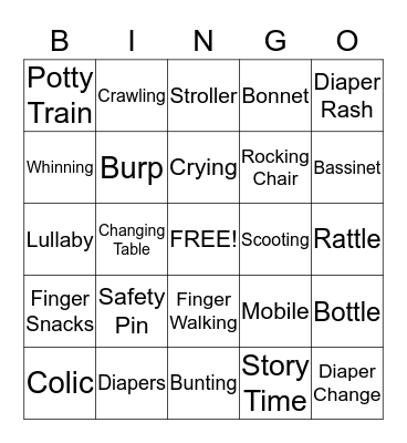Thing Related to A Baby Bingo Card