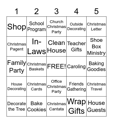 Can Martha Have a Mary Christmas? Bingo Card