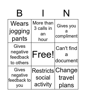 Dobbs Bingo Card