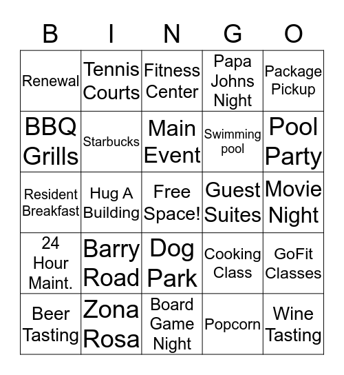The Crossing at Barry Road Bingo Card