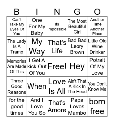 THE CROONERS Bingo Card