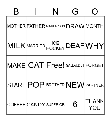 ASL BINGO Card