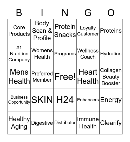 Herbalife Bingo Card