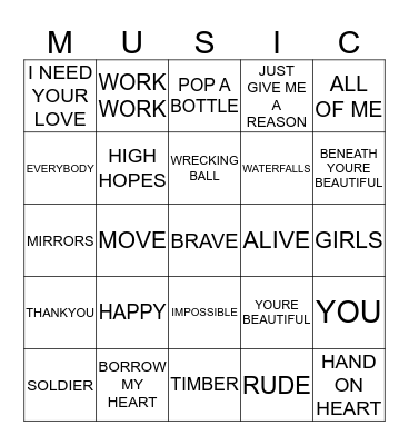 SO FRESH 13/14 Bingo Card
