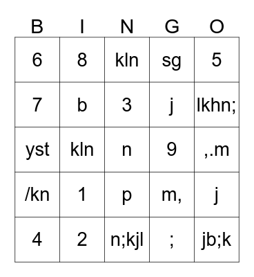 Debbie's Baby Shower  Bingo Card