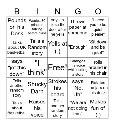 Paccioretti Bingo Card
