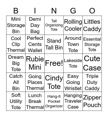 Thirty-One Bingo Card