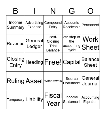 Accounting Bingo Card