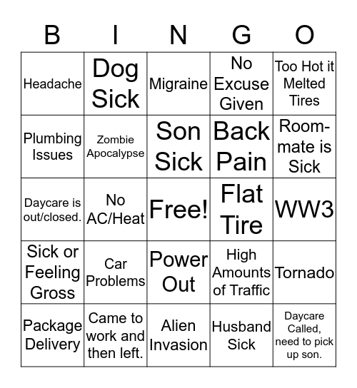WFH ++(Plus) Bingo Card