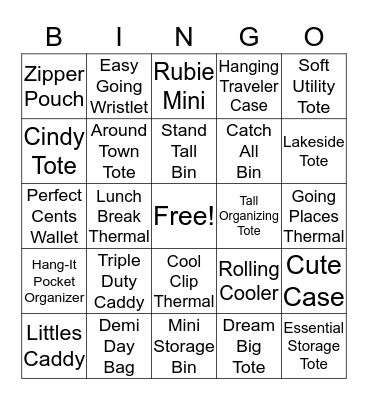Thirty-One Bingo Card