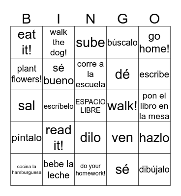 mandatos Bingo Card