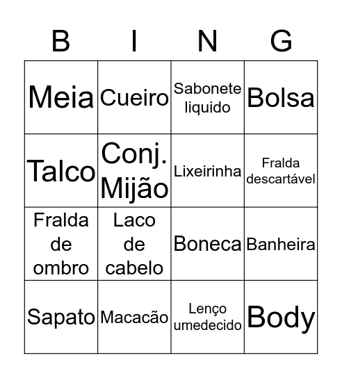 Chá da Yasmin Bingo Card