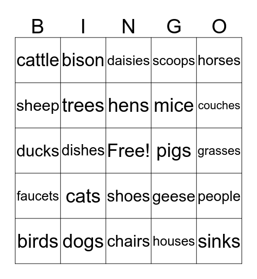 Practice Bingo Card