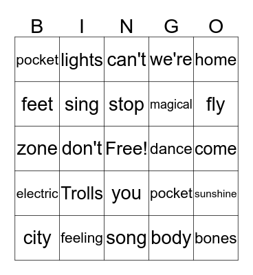 Tootsie Roll Bingo Card