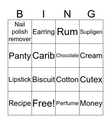 Josephine Bingo Card