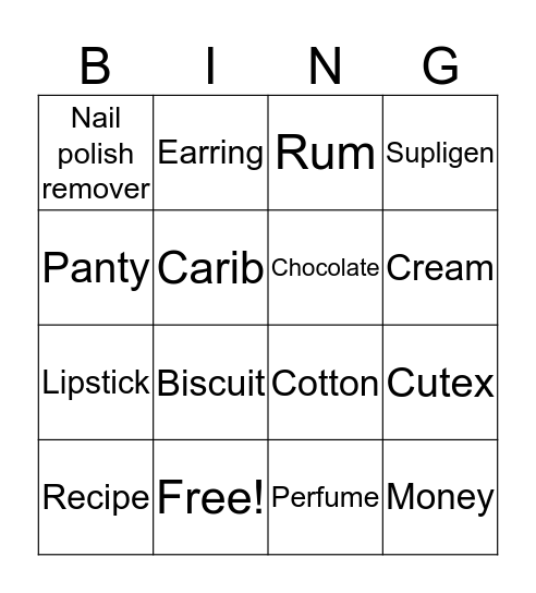 Josephine Bingo Card