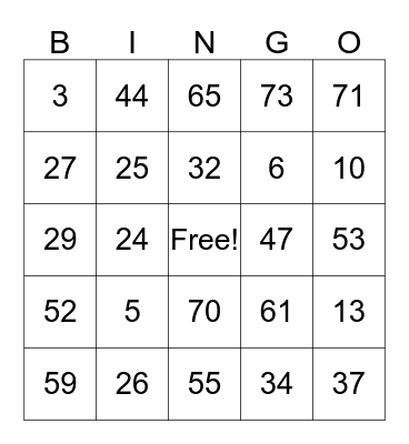 FUN AT LUNCH Bingo Card