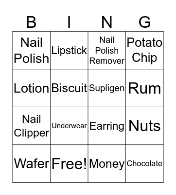 Josephine Bridal Shower Bingo Card