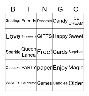 Happy Birthday  Bingo Card