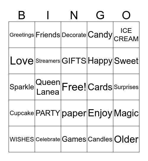 Happy Birthday  Bingo Card