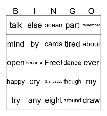 Bingo Card