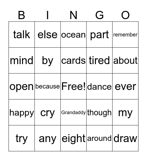 Bingo Card