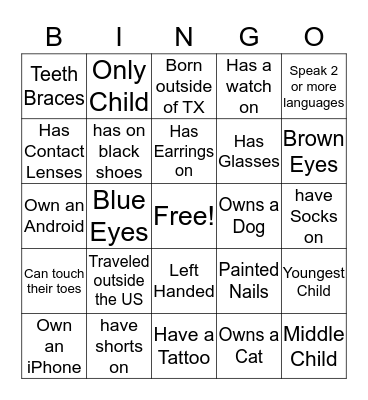 FUEL Ice Breaker Bingo Card