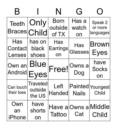 FUEL Ice Breaker Bingo Card